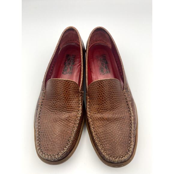 Salvatore Ferragamo Snakeskin Leather Loafers in Size 7 - Picture 1 of 7